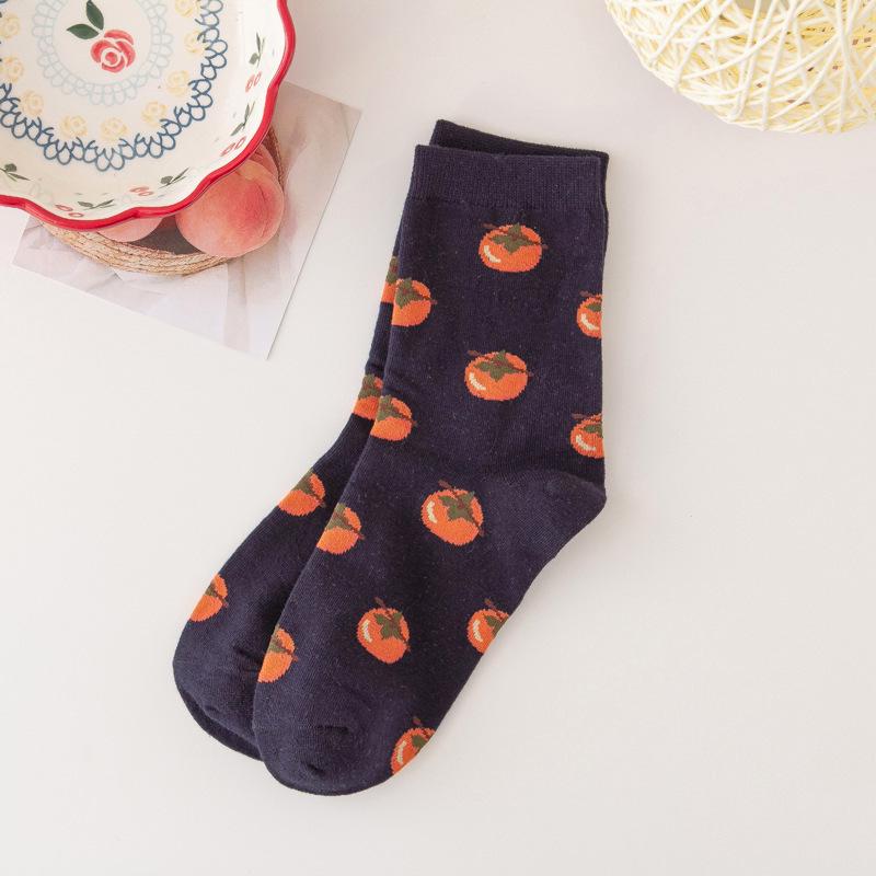 Japanese Cute Fruit Pattern Mid-Calf Women's Retro Socks