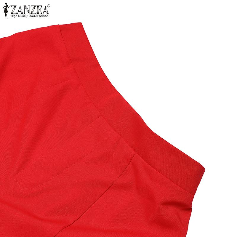 ZANZEA Damen Kurzarmbluse und Shorts Sommer Zweiteiliges Anzug-Set
