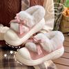 Fashion Cute Bowknot Fur Cotton Padded Shoes Women 2024 Faux Fur Warm Platform Snow Boots Woman Non Slip Thick Sole Winter Boots Female