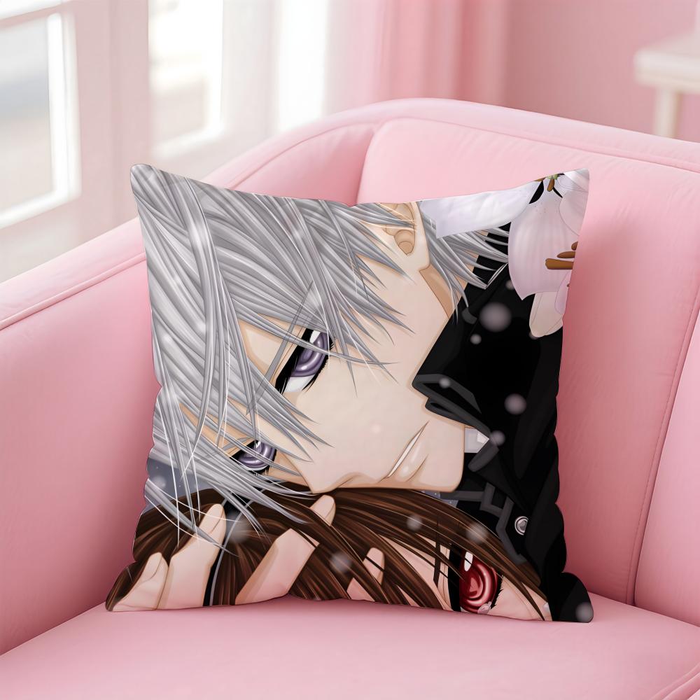 Fashion V-Vampire Knight Anime Cushion Cover Pillowcase Short Plush Invisible Zipper Room Sofa Cushion Cover
