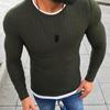Fashion Men Color Block Patchwork O Neck Long Sleeve Pullover Knitted Sweater