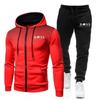 Herren Einfarbige Fleece Kapuzen Trainingsanzug Set Langarm Reißverschluss Oberteil Hose Sport Freizeit Outfit