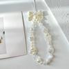 Korean Cute Sweet Butterfly Heart Bow Beaded Phone Chain Charm Lanyard For iPhone Samsung Universal Accessories Jewelry Pendant