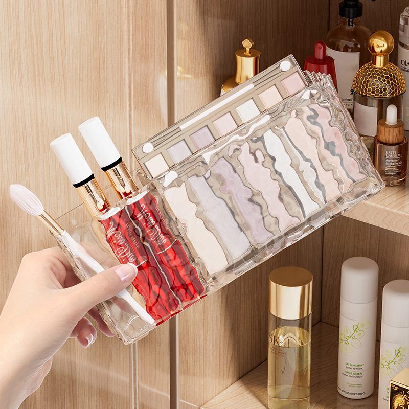 1Pcs Suction Cup Storage Box Bathroom Non Perforated Wall Mounted Organizing And Storage Box Transparent