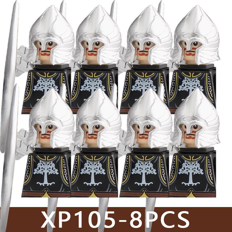 Medieval Castle Soldier Figures Building Blocks Military Dragon Knight Guard Armored Warrior Infantry Sword Spear Bricks Toy Boy