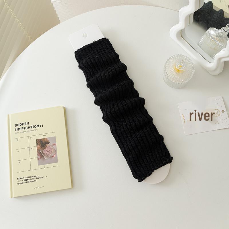 Japońskie dzianinowe getry w jednolitym kolorze dla kobiet - wyszczuplające, ciepłe, modne skarpetki jesienno-zimowe