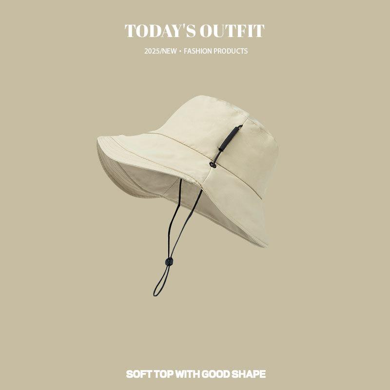 Koreanische Version des neuen Frühjahrs- und Sommer-Fischerhuts für Damen, lässig und vielseitig, dünner Sommer-Outdoor-Hut zum Schutz des Gesichts