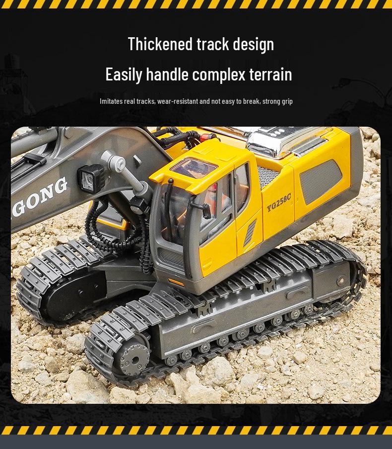 2.4G Remote Control Excavator & Bulldozer Toy - Alloy Construction Vehicle for Kids