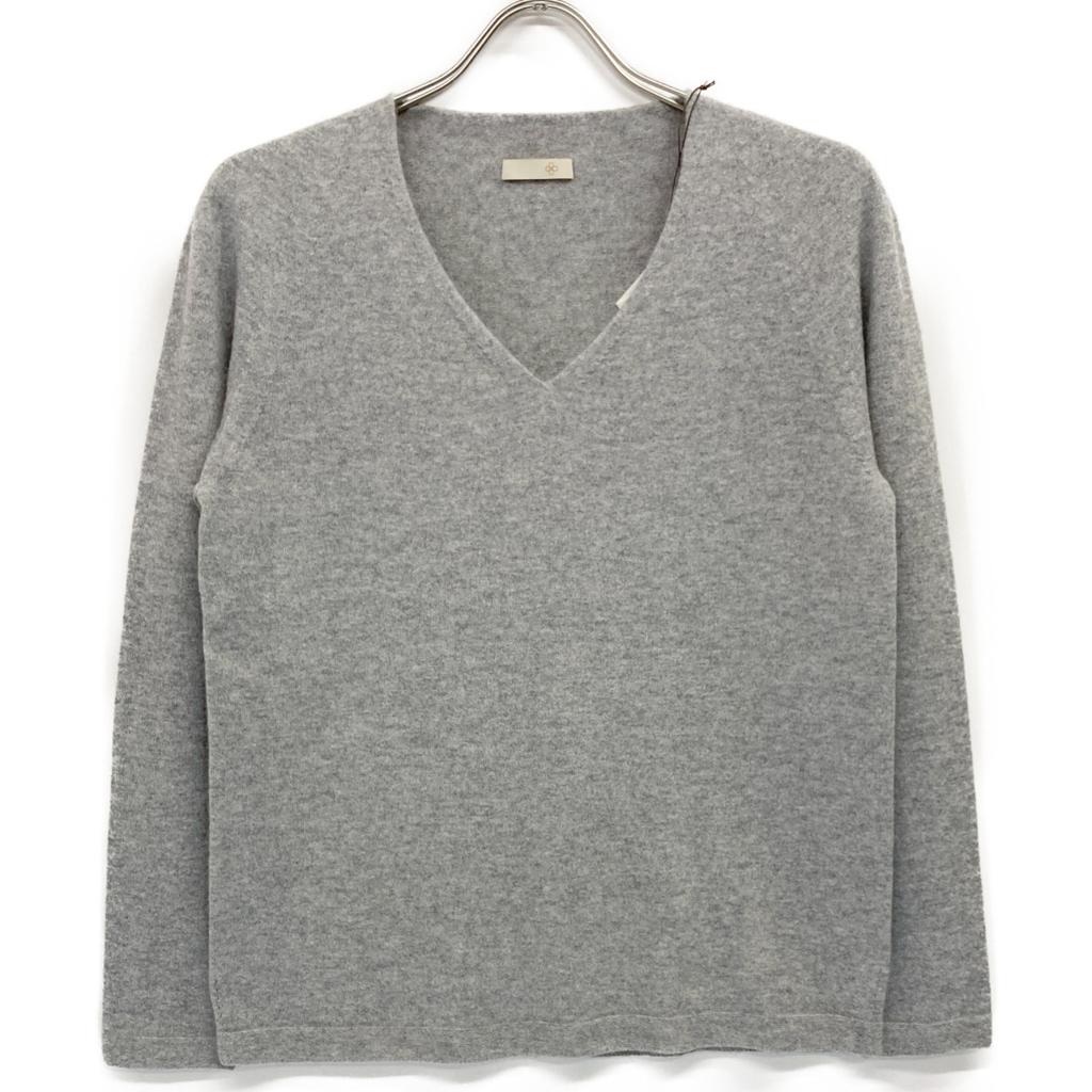 TOYOBOSHI KIDO cashmere100 13IT-PC0011 knit sweater in the Yukikasumi (snow-like) pattern by Itogoromo tops 2 grayUsed