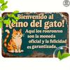 Vintage X Welcome Cat Kingdom Wooden Wall Sign Indoor Outdoor Decor for Home Kitchen Porch Patio Bar