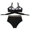Damen-Badeanzug, geteilter Bikini, Kreuz, hohe Taille, Badeanzug, Überzug, Bauch, geteilter Bikini-Badeanzug