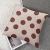 Retro Brown Toned Polka Dots square Jacquard Pillow Cover for Sofa Office Waist Cushion Cover Home Decorative Pillowcase