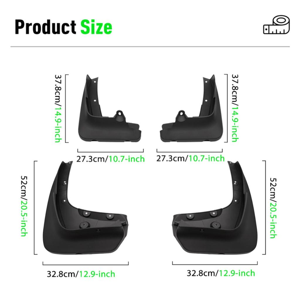 4PCS Car Mud Flaps Splash Guards Mudguards Car Mud Flaps Compatible with BMW X6 G06 2015 2016 2017 2018 2019