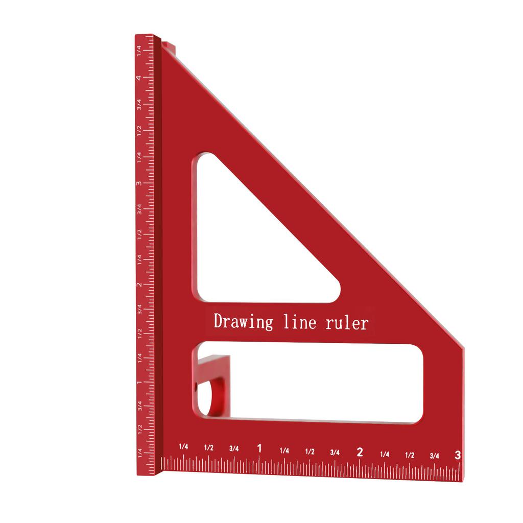 Inch 45 and 90 Degree Aluminum Miter Triangle Ruler - Precision 3D Multi Angle Layout Measuring Tool for Engineer Carpenter
