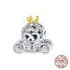 925 Silver Golden Charm Crown Family Tree Safety Chain Hollow Beads for Women DIY Bracelets Jewelry