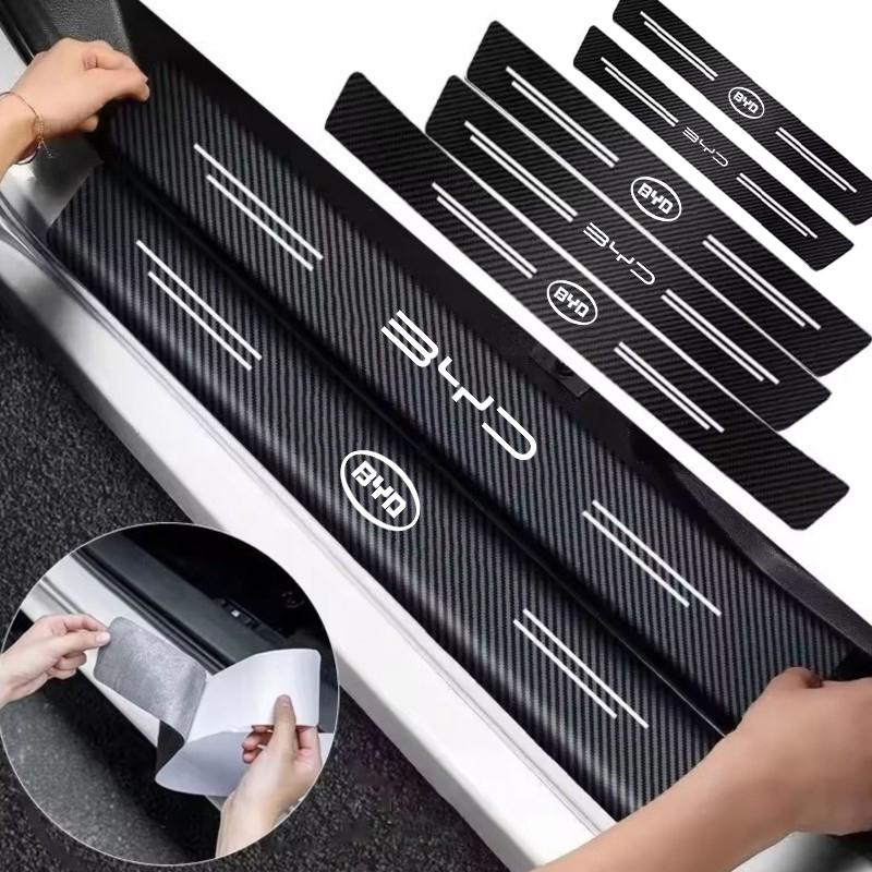 Carbon Fiber Car Sticker Auto Door Threshold Waterproof Stickers For BYD Atto 3 Yuan Plus Song Plus Seal Dolphin Sealion Seagull