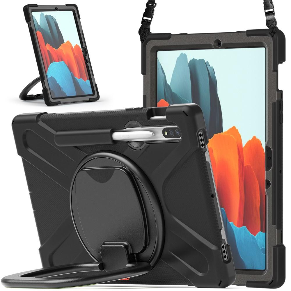 Case for Samsung Galaxy Tab S10 Lite / S10 FE / S9 FE / S9 / S8 / S7, Armored 360 Rotation, Black