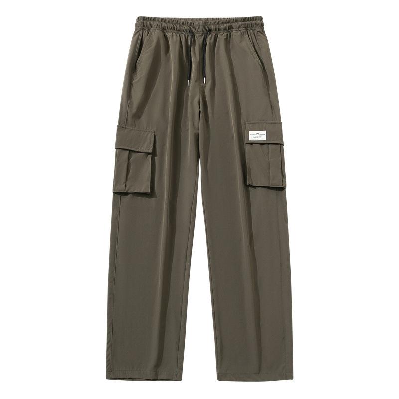 

Мужские тонкие брюки Ice Silk, мужские летние рабочие и спортивные брюки, мужские свободные прямые повседневные брюки XXXXL