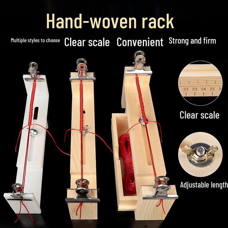 Handmade DIY Rope Weaving Tool: Suction Cup Rack with Solid Wood Frame, Drop-Resistant Plastic for Fixing and Crafting.