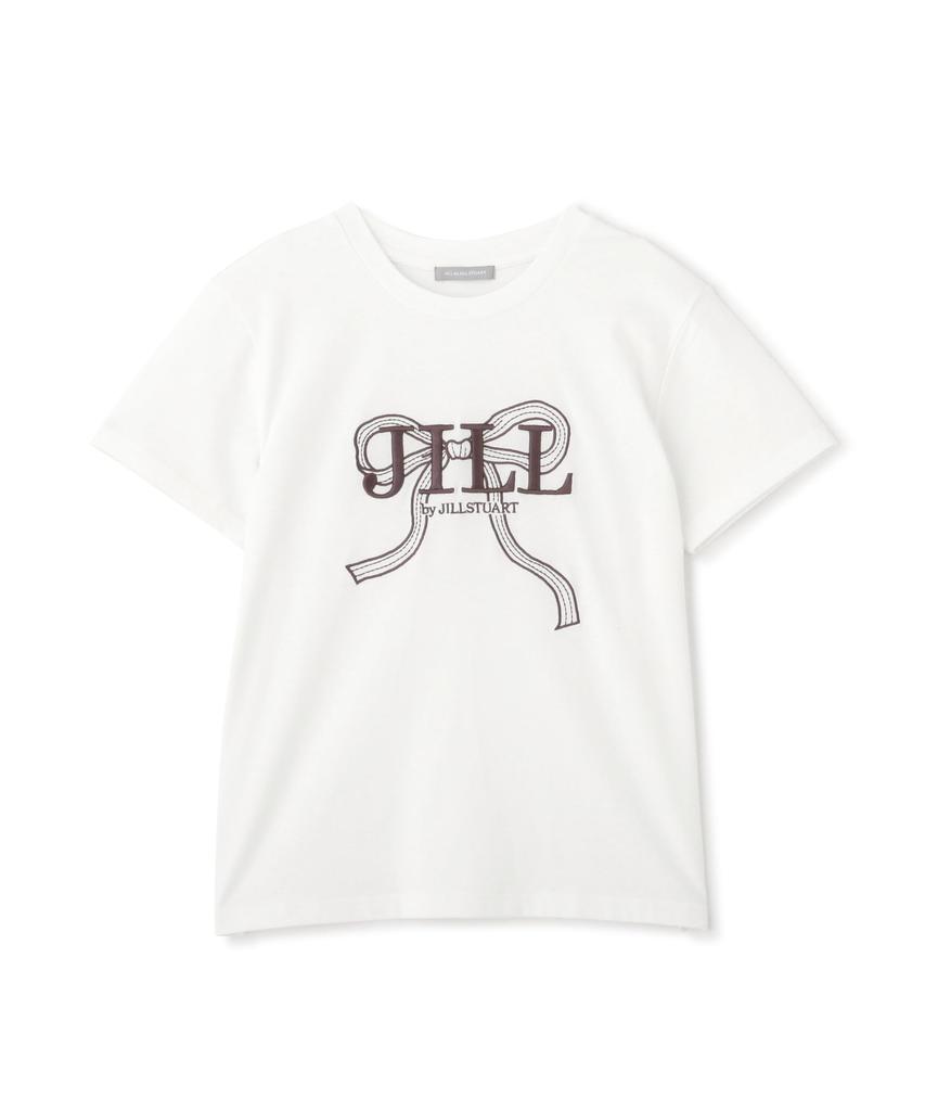 Jill by Jill Stuart Women's Big Ribbon Logo Embroidered T-Shirt, White