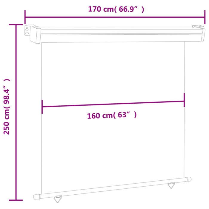 VidaXL Balcony Side Awning 170x250 Cm Cream