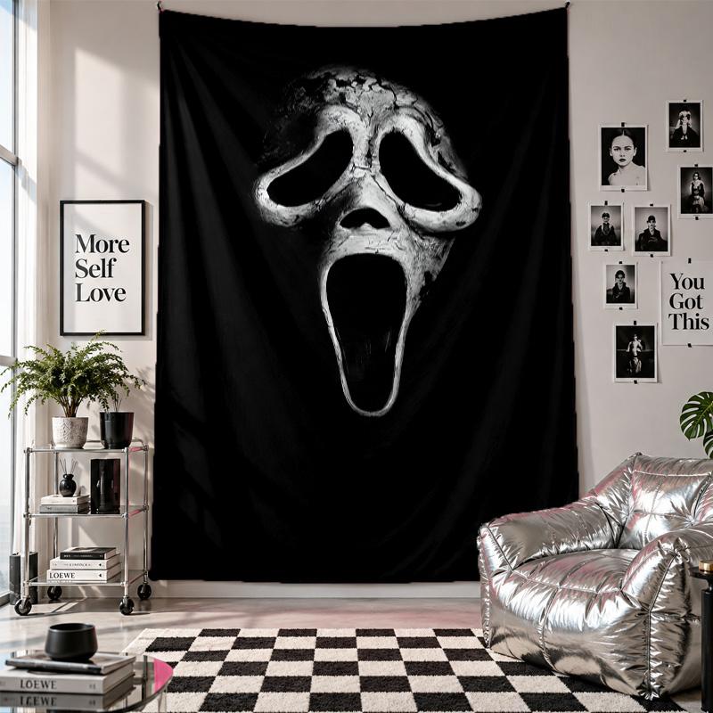 Wall TapestryScream Ghostface Art Hanging Cloth Decorative Background Cover for Room Decoration