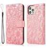 Applicable To iPhone12 Mobile Phone Leather Case 11Pro Solid Color Matte Skin Feeling Embossed Insert Card Wallet Protective Case 8plus