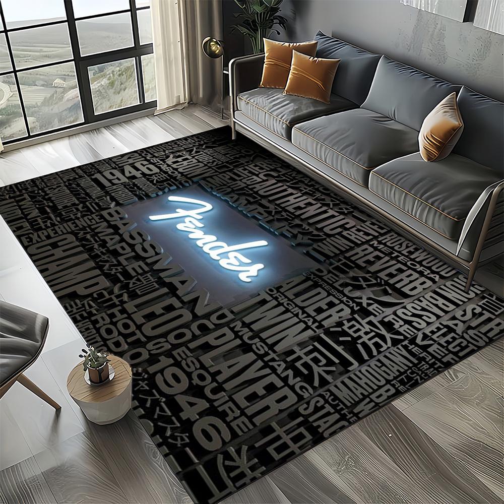 27 Style New 3D Fender Retro Guitar Instruments Music Carpet Rug for Living Room Bedroom Home Sofa Decoration,Non-slip Floor Mat