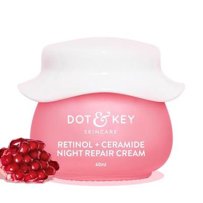 Crema de Noche Dot & Key Night Reset Retinol + Ceramida | Crema Antiedad Para Mujeres y Hombres | Reduce Líneas Finas y Arrugas | 60ml