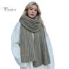 Solid Color Wrap Women Scarf Thickened Warm Autumn Winter Versatile Comfortable Knitting Long Fashion Accessory