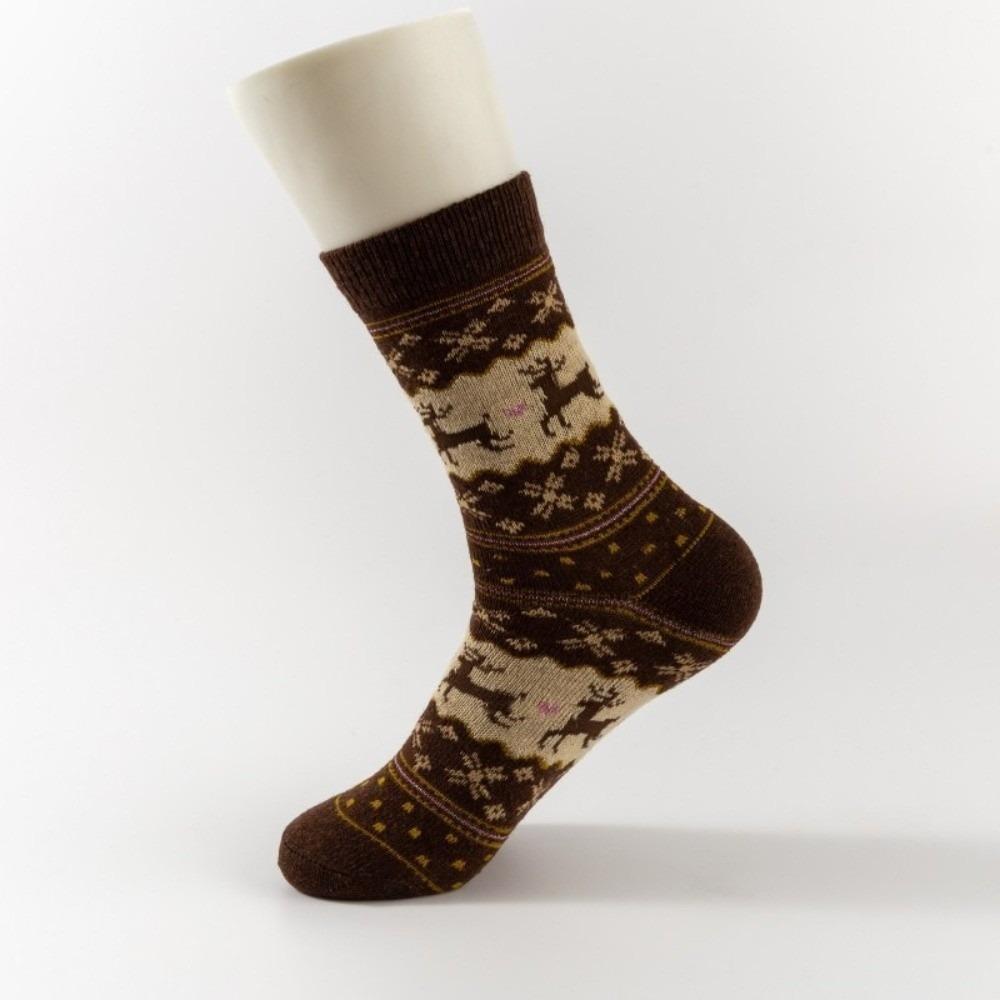 

Утолщенные рождественские носки Лось Теплые носки Высококачественные носки для пола Зима кофейный