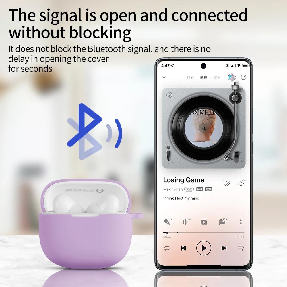 Wireless Headphone Cover For Redmi buds 6 Lite Case With Hook Silicone Soft Plain For Xiaomi Redmi buds 6lite Shell