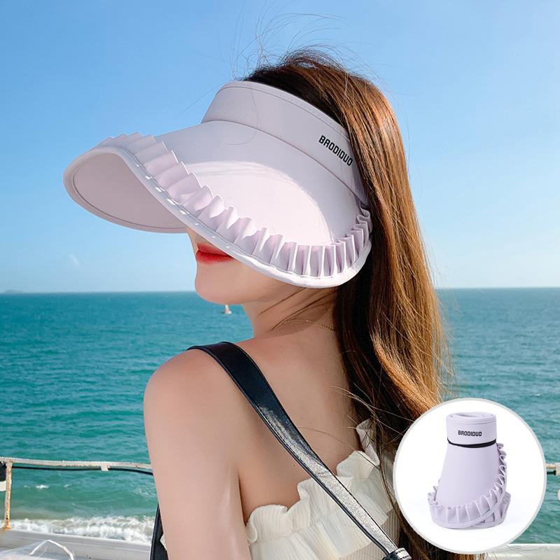 New Summer Lace Big Brim Parent-child Empty Top Hat UV Protection Hat Women's Versatile Sun Protection Visor