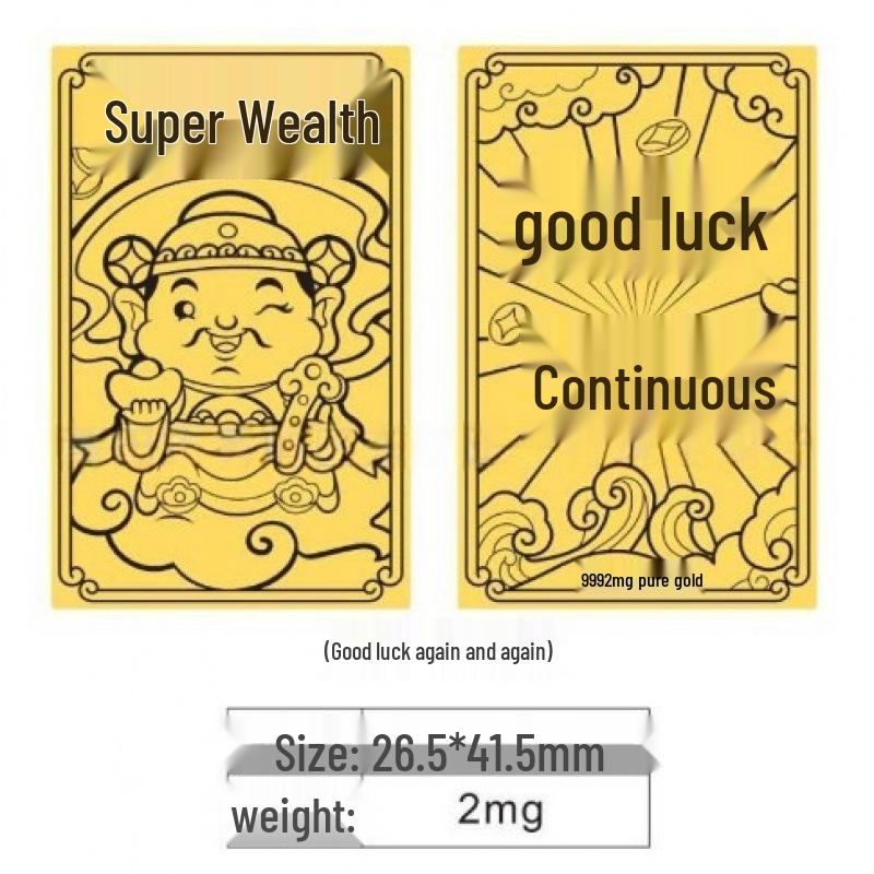 Pure Gold "Princess Luck" Phone Sticker – Wealth & Treasure Gold Leaf Design for Prosperity & Fortune