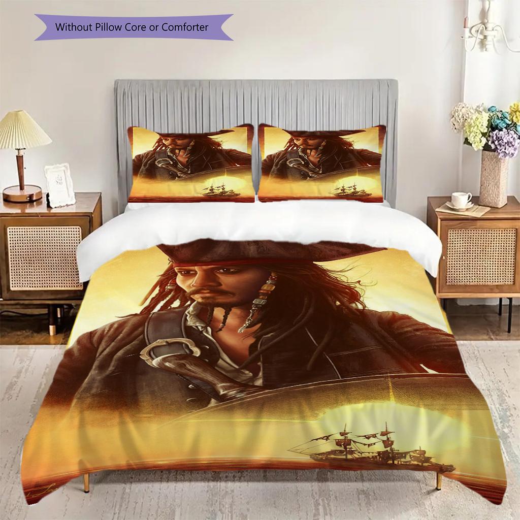 Jack Sparrow'S Adventure Pirate'S Life Bedding 1 Duvet Cover 2 Pillowcase Without Core Christmas Birthday Gift Duvet Cover And Pillowcase
