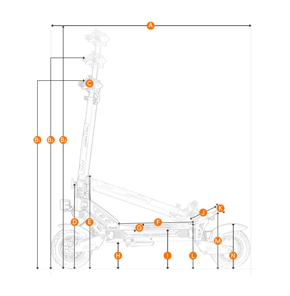 Halo Knight T102 Electric Scooter 10 Inch Tires 1200W Motor 52V21Ah Battery 50km/h Max Speed 45km Max Range Dual Suspensions