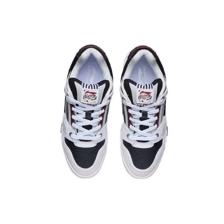 Li Ning Non-Slip Low-Top Skate Shoes Women Sneakers White Black AGCR400-2