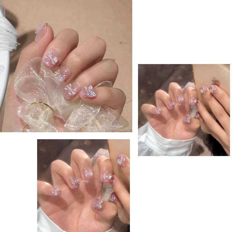 Nail Art Wearable Lovely Nail Removable Glittering Butterfly Bow Fashion Super