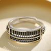 Adjustable Open Ring Men Women Sterling Retro Abacus Design Geometric Finger Minimalist Luxury Jewelry