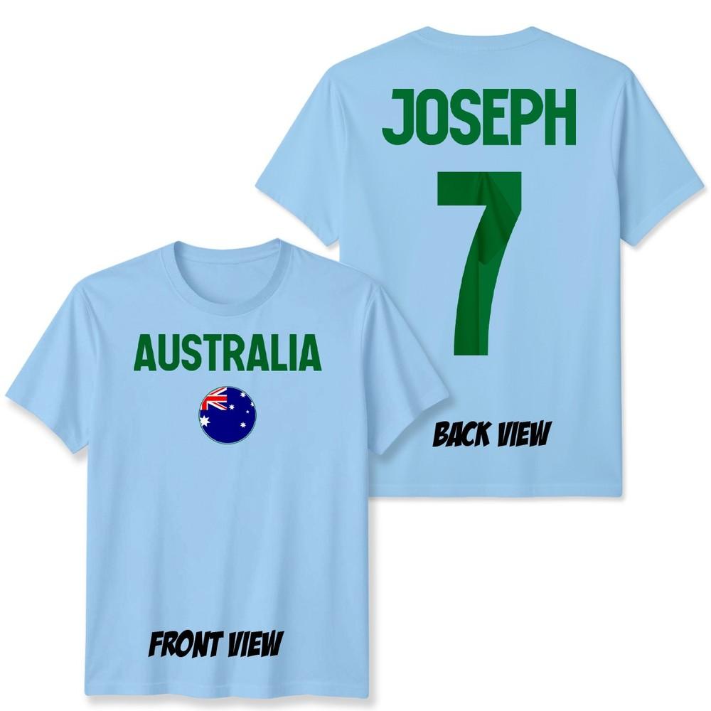 Personalised Australia Unisex T Shirt Name And Number Modern Era Football Rugby 2XL