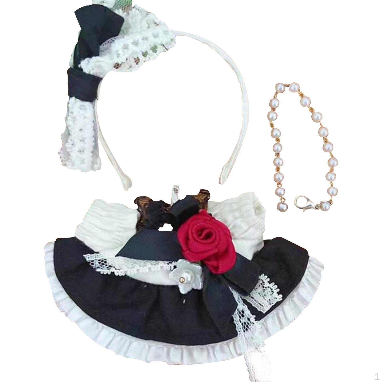 

Очаровательный набор костюмов для кукол-горничных для 6-дюймовых кукол Bow hairpin