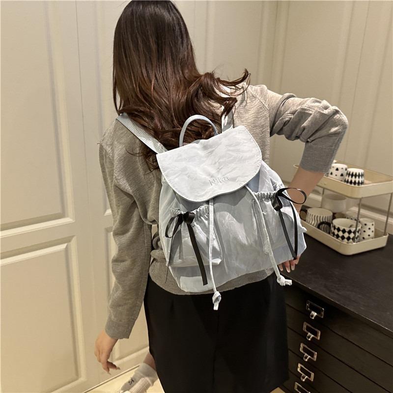 Tide Bow Backpack Women's Bag  Summer New Fashion Sweet Student Class Portable Backpack