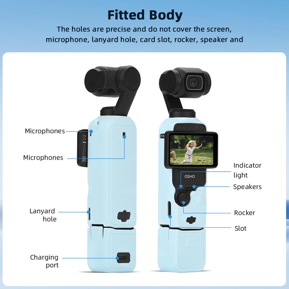 Pocket 3 Silicone Cover Macaron Color Protective Case Lens Protector Scratch-Resistant Sleeve Skin For DJI OSMO Pocket 3 Bumper