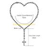 F26C 8mm Glow in the Dark Rosary Necklace Jesus Christ for Cross Pendant Noctilucent Long Chain Catholicism Religious Fashion