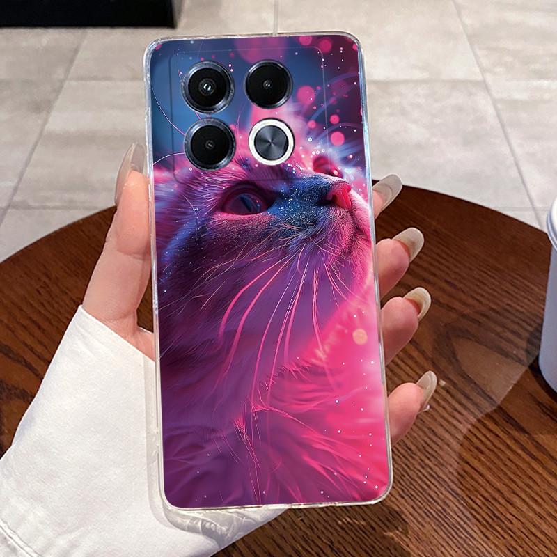 Jelly Casing For Infinix Note 40 5G X6851 X6852 Fundas Capa Clear Silicone Soft TPU Back Cover Cute Cat Rabbit Heart Phone Case
