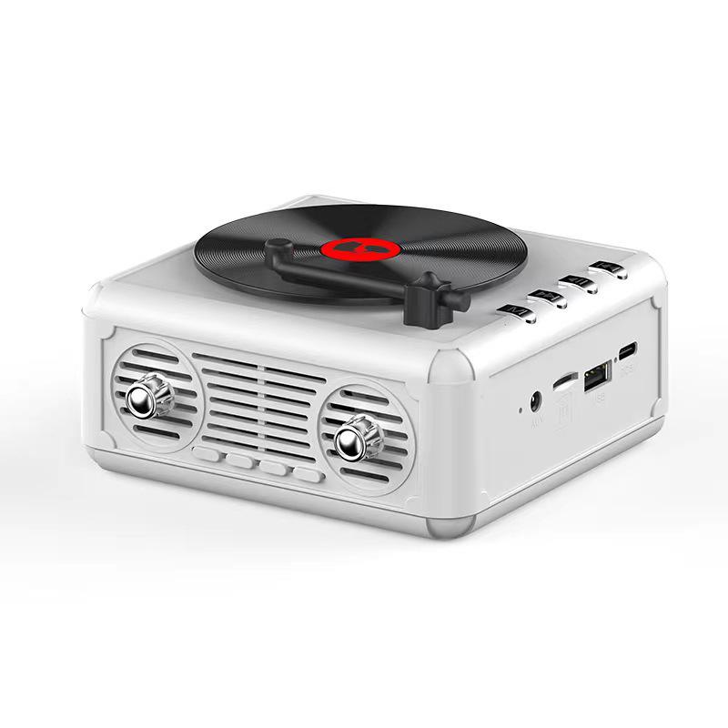 Retro Vinyl Record Player with Bluetooth & Subwoofer - Mini Wireless Desktop Ornament & Creative Gift Speaker