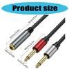 Music Engineer Double 6.35mm Mono Male to Stereo Female Y Adapter Cable 1/4 Mono Male Y Splitter Cord Multiple Length