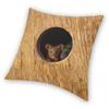 George The Mouse In A Log Pile Square Pillowcase Polyester Linen Velvet Creative Zip Decorative Sofa Seater Cushion Cover
