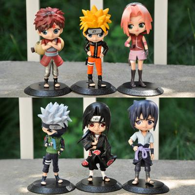 Figura de Anime Naruto de 15 cm Figura de Acción Naruto Kakashi Versión Q Kawaii Sasuke Itachi Figura Decoración de Coche Modelo de Colección Juguete
