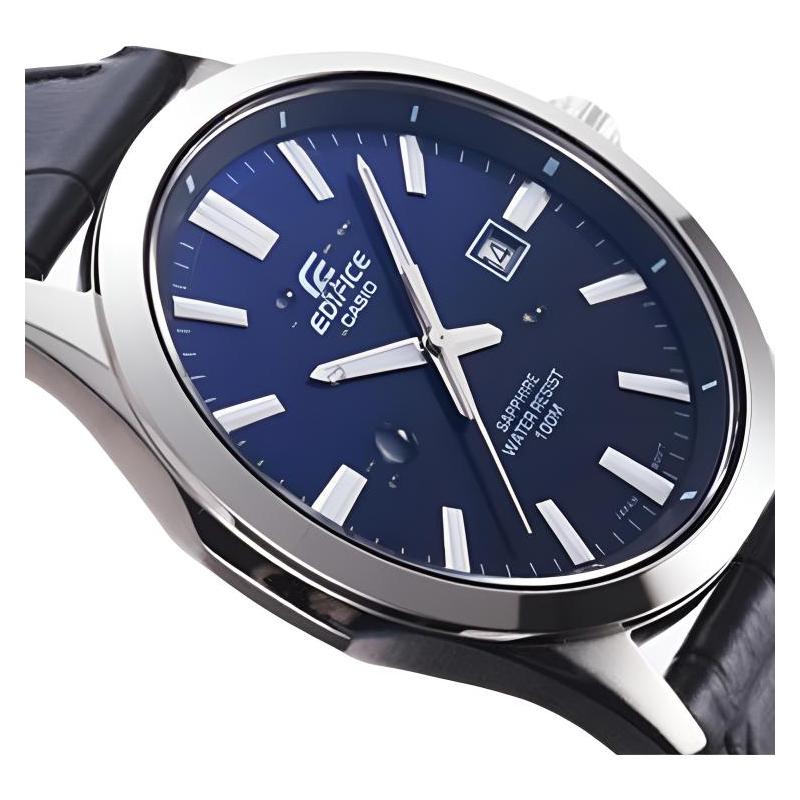 Casio EDIFICE 100 meters waterproof quartz movement leather strap Japanese and Korean watch men's watch blue dial EFB-106L-2AVUPR